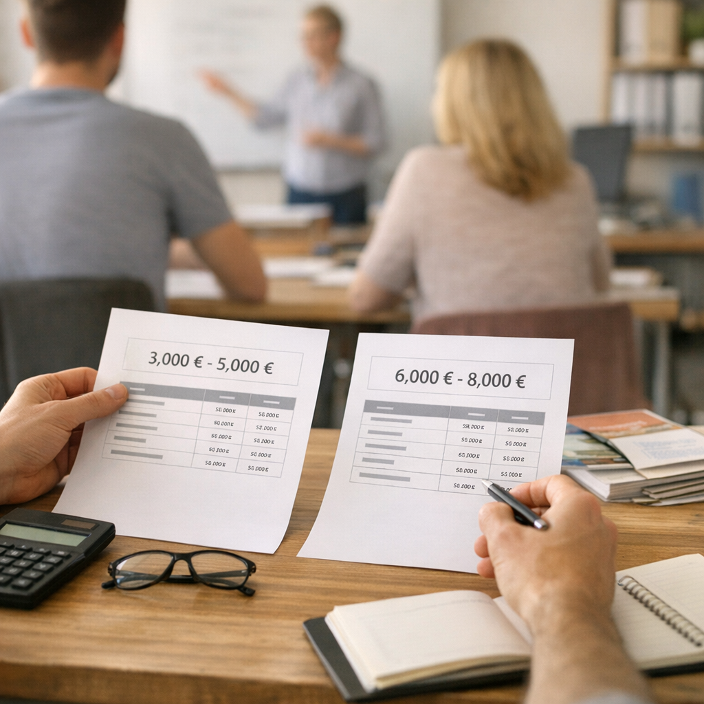 Prix des centres de formations&nbsp;: fourchettes à comparer avec prudence