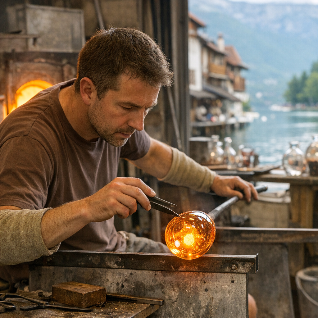 Se reconvertir dans le soufflage de verre depuis Annecy